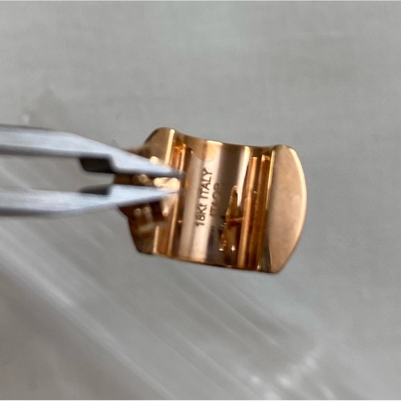 New 18k Rose Gold Half Hoop Chunky Earrings, Bold, Bubble, Cloud - Picture 6 of 7